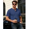 image:imageMAGCOMSEN Mens Henley Short Sleeve Shirt Moisture Wicking Lightweight Cotton TShirts Casual Summer Basic Tee Shirt2 Dark Blue Heather