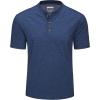 image:imageMAGCOMSEN Mens Henley Short Sleeve Shirt Moisture Wicking Lightweight Cotton TShirts Casual Summer Basic Tee Shirt2 Dark Blue Heather