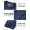image:imageMAGCOMSEN Mens Henley Short Sleeve Shirt Moisture Wicking Lightweight Cotton TShirts Casual Summer Basic Tee Shirt2 Dark Blue Heather