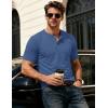 image:imageMAGCOMSEN Mens Henley Short Sleeve Shirt Moisture Wicking Lightweight Cotton TShirts Casual Summer Basic Tee Shirt20 Grey Blue Heather