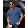 image:imageMAGCOMSEN Mens Henley Short Sleeve Shirt Moisture Wicking Lightweight Cotton TShirts Casual Summer Basic Tee Shirt20 Grey Blue Heather