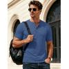 image:imageMAGCOMSEN Mens Henley Short Sleeve Shirt Moisture Wicking Lightweight Cotton TShirts Casual Summer Basic Tee Shirt20 Grey Blue Heather