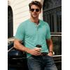 image:imageMAGCOMSEN Mens Henley Short Sleeve Shirt Moisture Wicking Lightweight Cotton TShirts Casual Summer Basic Tee Shirt21 Grey Green