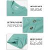 image:imageMAGCOMSEN Mens Henley Short Sleeve Shirt Moisture Wicking Lightweight Cotton TShirts Casual Summer Basic Tee Shirt21 Grey Green