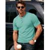 image:imageMAGCOMSEN Mens Henley Short Sleeve Shirt Moisture Wicking Lightweight Cotton TShirts Casual Summer Basic Tee Shirt21 Grey Green