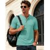 image:imageMAGCOMSEN Mens Henley Short Sleeve Shirt Moisture Wicking Lightweight Cotton TShirts Casual Summer Basic Tee Shirt21 Grey Green