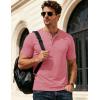 image:imageMAGCOMSEN Mens Henley Short Sleeve Shirt Moisture Wicking Lightweight Cotton TShirts Casual Summer Basic Tee Shirt22 Grey Pink