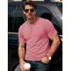 image:imageMAGCOMSEN Mens Henley Short Sleeve Shirt Moisture Wicking Lightweight Cotton TShirts Casual Summer Basic Tee Shirt22 Grey Pink
