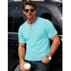 image:imageMAGCOMSEN Mens Henley Short Sleeve Shirt Moisture Wicking Lightweight Cotton TShirts Casual Summer Basic Tee Shirt23 Lake Blue