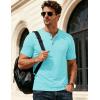 image:imageMAGCOMSEN Mens Henley Short Sleeve Shirt Moisture Wicking Lightweight Cotton TShirts Casual Summer Basic Tee Shirt23 Lake Blue