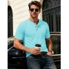 image:imageMAGCOMSEN Mens Henley Short Sleeve Shirt Moisture Wicking Lightweight Cotton TShirts Casual Summer Basic Tee Shirt23 Lake Blue
