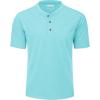 image:imageMAGCOMSEN Mens Henley Short Sleeve Shirt Moisture Wicking Lightweight Cotton TShirts Casual Summer Basic Tee Shirt23 Lake Blue