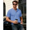 image:imageMAGCOMSEN Mens Henley Short Sleeve Shirt Moisture Wicking Lightweight Cotton TShirts Casual Summer Basic Tee Shirt25 Light Blue Heather