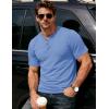 image:imageMAGCOMSEN Mens Henley Short Sleeve Shirt Moisture Wicking Lightweight Cotton TShirts Casual Summer Basic Tee Shirt25 Light Blue Heather