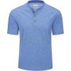 image:imageMAGCOMSEN Mens Henley Short Sleeve Shirt Moisture Wicking Lightweight Cotton TShirts Casual Summer Basic Tee Shirt25 Light Blue Heather
