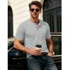 image:imageMAGCOMSEN Mens Henley Short Sleeve Shirt Moisture Wicking Lightweight Cotton TShirts Casual Summer Basic Tee Shirt27 Light Grey