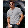 image:imageMAGCOMSEN Mens Henley Short Sleeve Shirt Moisture Wicking Lightweight Cotton TShirts Casual Summer Basic Tee Shirt28 Light Grey Heather