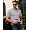 image:imageMAGCOMSEN Mens Henley Short Sleeve Shirt Moisture Wicking Lightweight Cotton TShirts Casual Summer Basic Tee Shirt28 Light Grey Heather