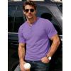 image:imageMAGCOMSEN Mens Henley Short Sleeve Shirt Moisture Wicking Lightweight Cotton TShirts Casual Summer Basic Tee Shirt29 Light Purple