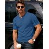 image:imageMAGCOMSEN Mens Henley Short Sleeve Shirt Moisture Wicking Lightweight Cotton TShirts Casual Summer Basic Tee Shirt30 Medium Blue Heather
