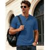 image:imageMAGCOMSEN Mens Henley Short Sleeve Shirt Moisture Wicking Lightweight Cotton TShirts Casual Summer Basic Tee Shirt30 Medium Blue Heather