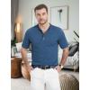 image:imageMAGCOMSEN Mens Henley Short Sleeve Shirt Moisture Wicking Lightweight Cotton TShirts Casual Summer Basic Tee Shirt30 Medium Blue Heather