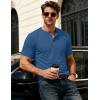 image:imageMAGCOMSEN Mens Henley Short Sleeve Shirt Moisture Wicking Lightweight Cotton TShirts Casual Summer Basic Tee Shirt30 Medium Blue Heather