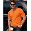 image:imageMAGCOMSEN Mens Henley Short Sleeve Shirt Moisture Wicking Lightweight Cotton TShirts Casual Summer Basic Tee Shirt31 Orange