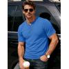 image:imageMAGCOMSEN Mens Henley Short Sleeve Shirt Moisture Wicking Lightweight Cotton TShirts Casual Summer Basic Tee Shirt32 Sea Bluecotton Blend