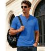 image:imageMAGCOMSEN Mens Henley Short Sleeve Shirt Moisture Wicking Lightweight Cotton TShirts Casual Summer Basic Tee Shirt32 Sea Bluecotton Blend