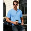 image:imageMAGCOMSEN Mens Henley Short Sleeve Shirt Moisture Wicking Lightweight Cotton TShirts Casual Summer Basic Tee Shirt33 Waterfall Blue