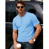 image:imageMAGCOMSEN Mens Henley Short Sleeve Shirt Moisture Wicking Lightweight Cotton TShirts Casual Summer Basic Tee Shirt33 Waterfall Blue