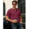 image:imageMAGCOMSEN Mens Henley Short Sleeve Shirt Moisture Wicking Lightweight Cotton TShirts Casual Summer Basic Tee Shirt34 Wine Red