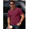 image:imageMAGCOMSEN Mens Henley Short Sleeve Shirt Moisture Wicking Lightweight Cotton TShirts Casual Summer Basic Tee Shirt34 Wine Red