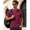 image:imageMAGCOMSEN Mens Henley Short Sleeve Shirt Moisture Wicking Lightweight Cotton TShirts Casual Summer Basic Tee Shirt34 Wine Red