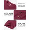 image:imageMAGCOMSEN Mens Henley Short Sleeve Shirt Moisture Wicking Lightweight Cotton TShirts Casual Summer Basic Tee Shirt34 Wine Red