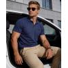 image:imageMAGCOMSEN Mens Polo Shirts Short Sleeve Cotton Pique Golf Shirts with Pocket Casual Performance Moisture Wicking Polos1 Navy Blue
