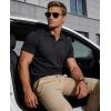 image:imageMAGCOMSEN Mens Polo Shirts Short Sleeve Cotton Pique Golf Shirts with Pocket Casual Performance Moisture Wicking Polos2 Black