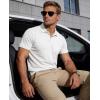 image:imageMAGCOMSEN Mens Polo Shirts Short Sleeve Cotton Pique Golf Shirts with Pocket Casual Performance Moisture Wicking Polos3 White