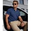 image:imageMAGCOMSEN Mens Polo Shirts Short Sleeve Cotton Pique Golf Shirts with Pocket Casual Performance Moisture Wicking Polos4 Bluegray