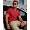 image:imageMAGCOMSEN Mens Polo Shirts Short Sleeve Cotton Pique Golf Shirts with Pocket Casual Performance Moisture Wicking Polos5 Red