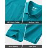 image:imageMAGCOMSEN Mens Polo Shirts Short Sleeve Cotton Pique Golf Shirts with Pocket Casual Performance Moisture Wicking PolosBlue Green