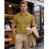 image:imageMAGCOMSEN Mens Polo Shirts Short Sleeve Cotton Pique Golf Shirts with Pocket Casual Performance Moisture Wicking PolosBrown