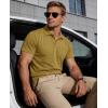 image:imageMAGCOMSEN Mens Polo Shirts Short Sleeve Cotton Pique Golf Shirts with Pocket Casual Performance Moisture Wicking PolosBrown