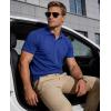 image:imageMAGCOMSEN Mens Polo Shirts Short Sleeve Cotton Pique Golf Shirts with Pocket Casual Performance Moisture Wicking PolosColor Blue