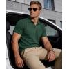 image:imageMAGCOMSEN Mens Polo Shirts Short Sleeve Cotton Pique Golf Shirts with Pocket Casual Performance Moisture Wicking PolosDark Green