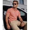 image:imageMAGCOMSEN Mens Polo Shirts Short Sleeve Cotton Pique Golf Shirts with Pocket Casual Performance Moisture Wicking PolosGray Pink