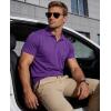 image:imageMAGCOMSEN Mens Polo Shirts Short Sleeve Cotton Pique Golf Shirts with Pocket Casual Performance Moisture Wicking PolosPurple