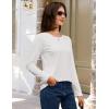 image:imageMAGCOMSEN Womens Cotton LongSleeve CrewNeck TShirt ClassicFit Shirt Soft Breathable Casual Tee Basic TopsAwhite