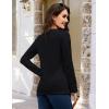 image:imageMAGCOMSEN Womens Cotton LongSleeve CrewNeck TShirt ClassicFit Shirt Soft Breathable Casual Tee Basic TopsBlack